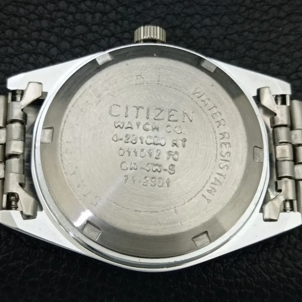 Vintage 1977 Citizen Automatic Mens Silver Watch W/daydate & Arabic accents